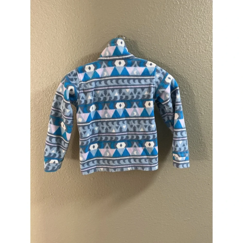 Columbia Kids Blue Purple Geometric Fleece Full Zip Jacket WB6777 XXS 4/5